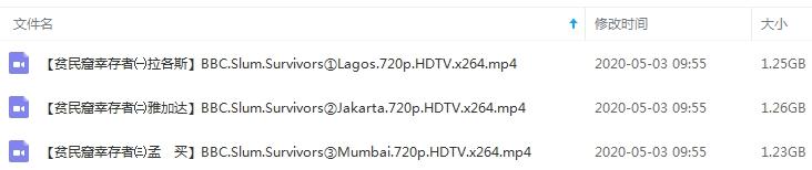 BBC纪录片《贫民窟的幸存者》全3集高清英语中字百度云网盘下载