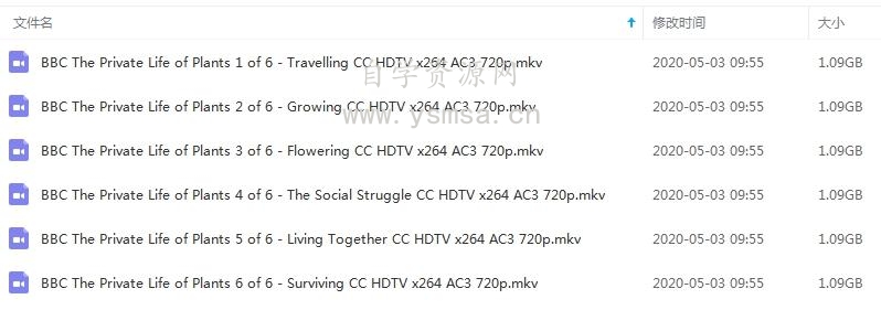 BBC纪录片《植物私生活》全6集高清合集百度云网盘下载