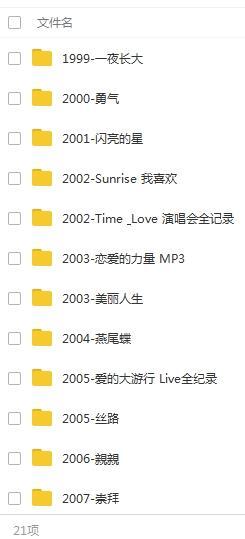 梁静茹21张专辑/单曲(1999-2020)歌曲合集百度云网盘下载