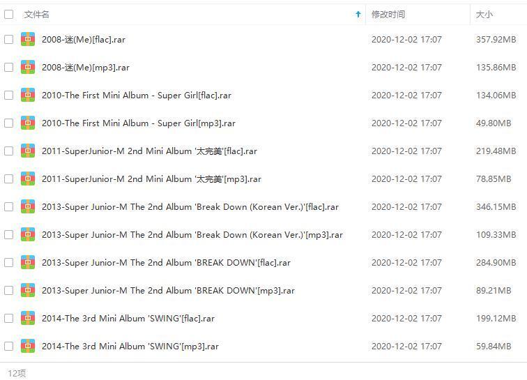 韩国SUPER JUNIOR-M组合5张专辑(2008-2014)歌曲合集百度云网盘下载