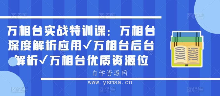 万相台实战特训课：万相台深度解析应用✔万相台后台解析✔万相台优质资源位网盘下载