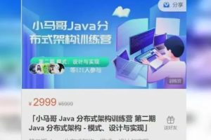 Java架构-小马哥 Java分布式架构训练营第二期 模式、设计与实现网盘下载