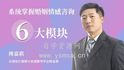 傅嘉祺 系统掌握婚姻情感咨询6大模块52集视频课程网盘下载